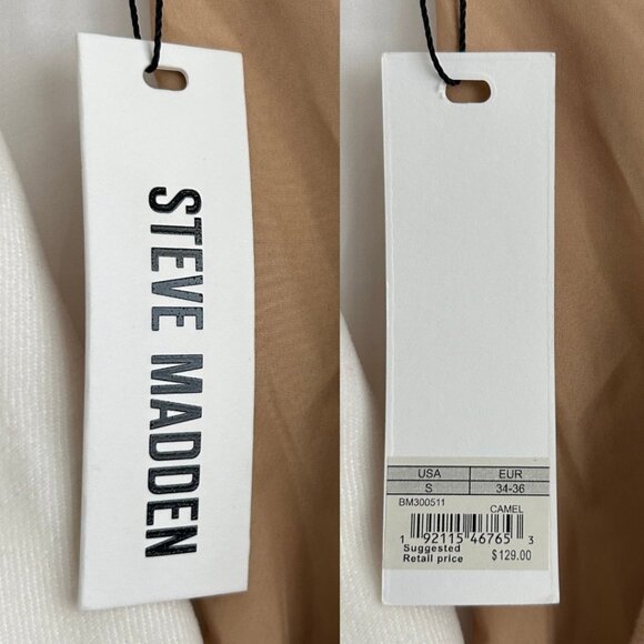 Steve Madden Caroline Two Tone Camel Ivory Long Coat NWT (S) - Picture 14 of 16